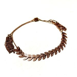Elegant Rose Gold Leaf Bracelet